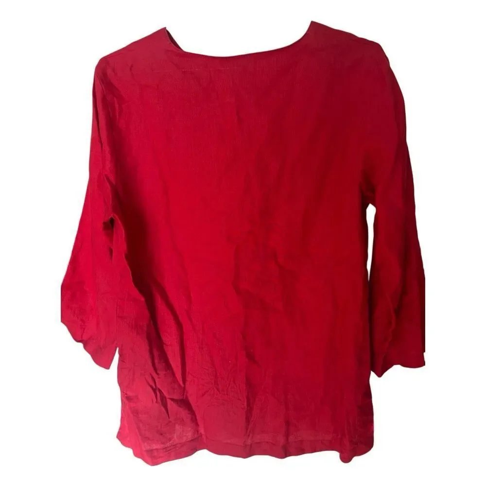 Chaps Classic Ralph Lauren linen red tunic